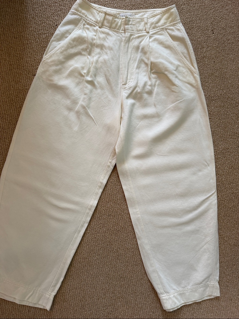 APIECE APART BARI CROP CREAM LINEN 4 - Picture 5 of 6